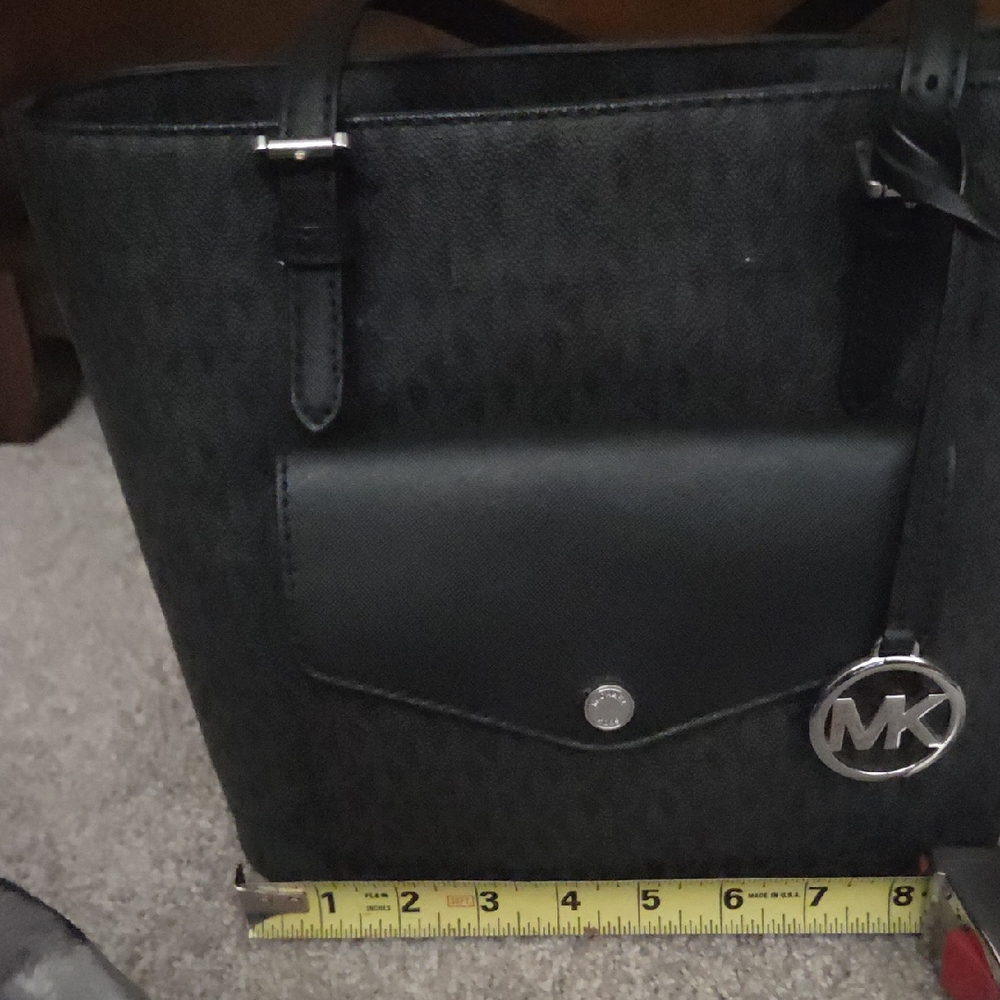 Michael Kors Black and Gray Womenss Bag and Matching Wallet